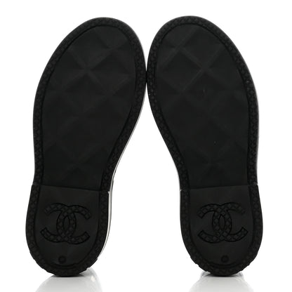Chanel Rubber CC Print Boots 37 Black 5 of 9