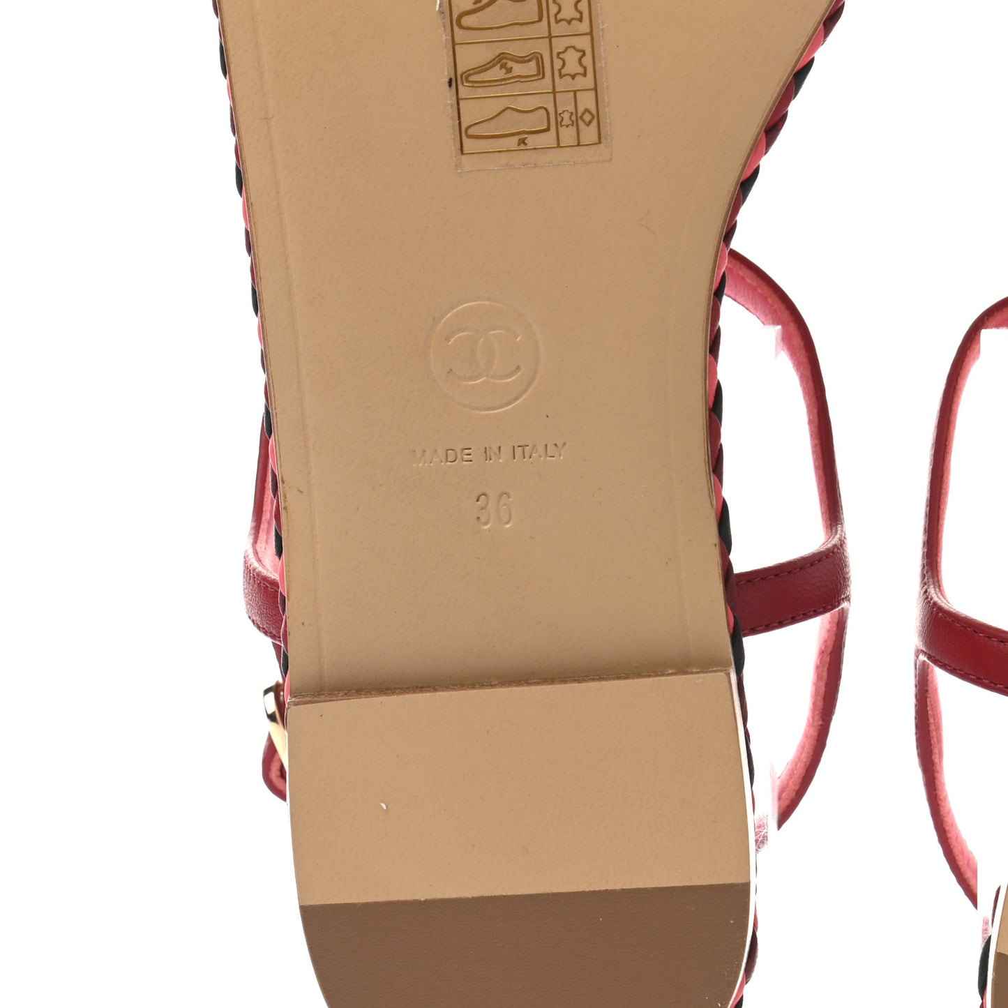 Lambskin Chain Thong Sandals 36 Dark Red