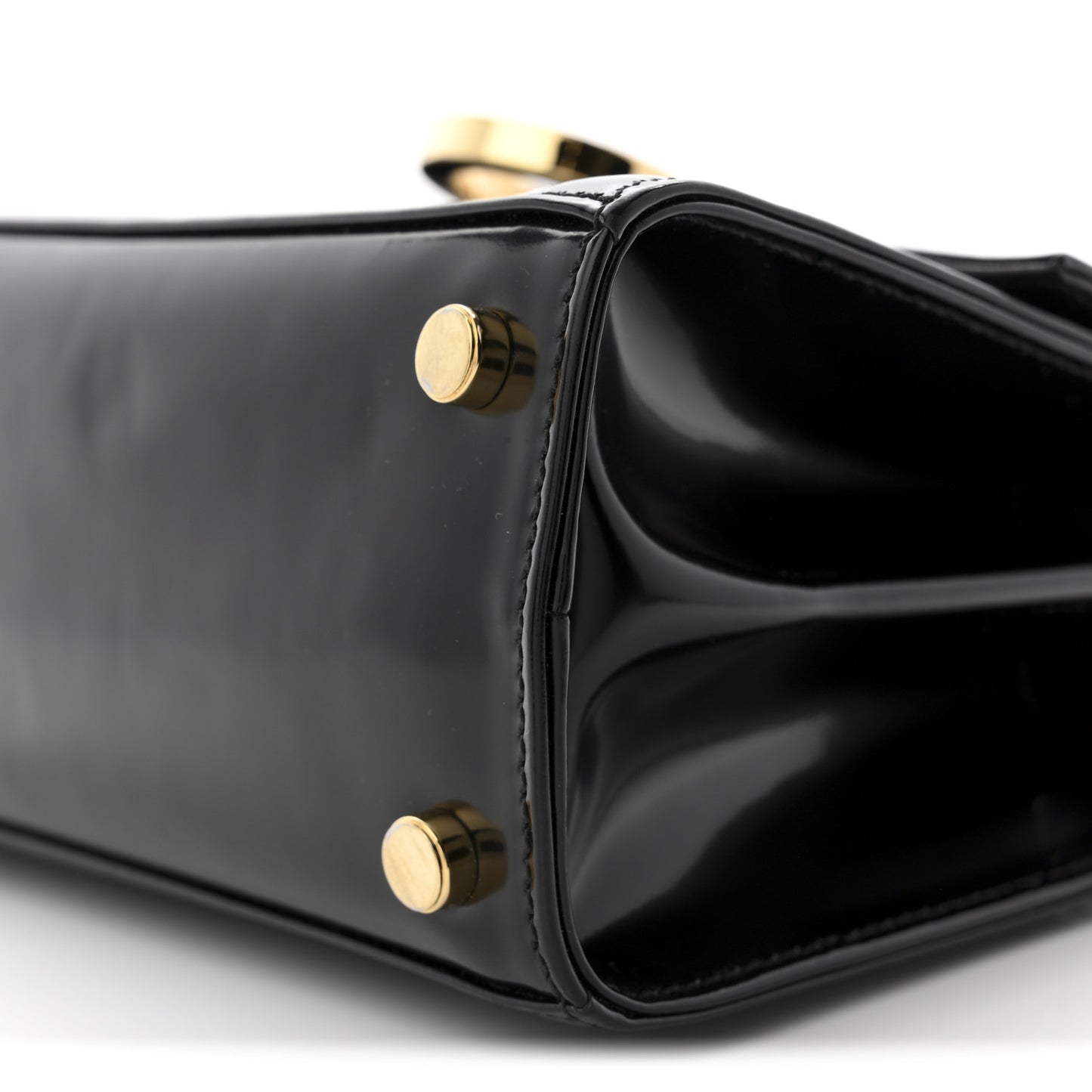 Brushed Off Calfskin Mini Iconic Top Handle Bag Black