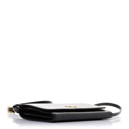Prada Saffiano Metal Mini Crossbody Wallet Nero Black 4 of 11