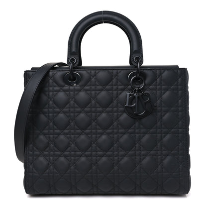 Christian Dior Ultra Matte Calfskin Cannage Large Lady Dior Black 1 of 10