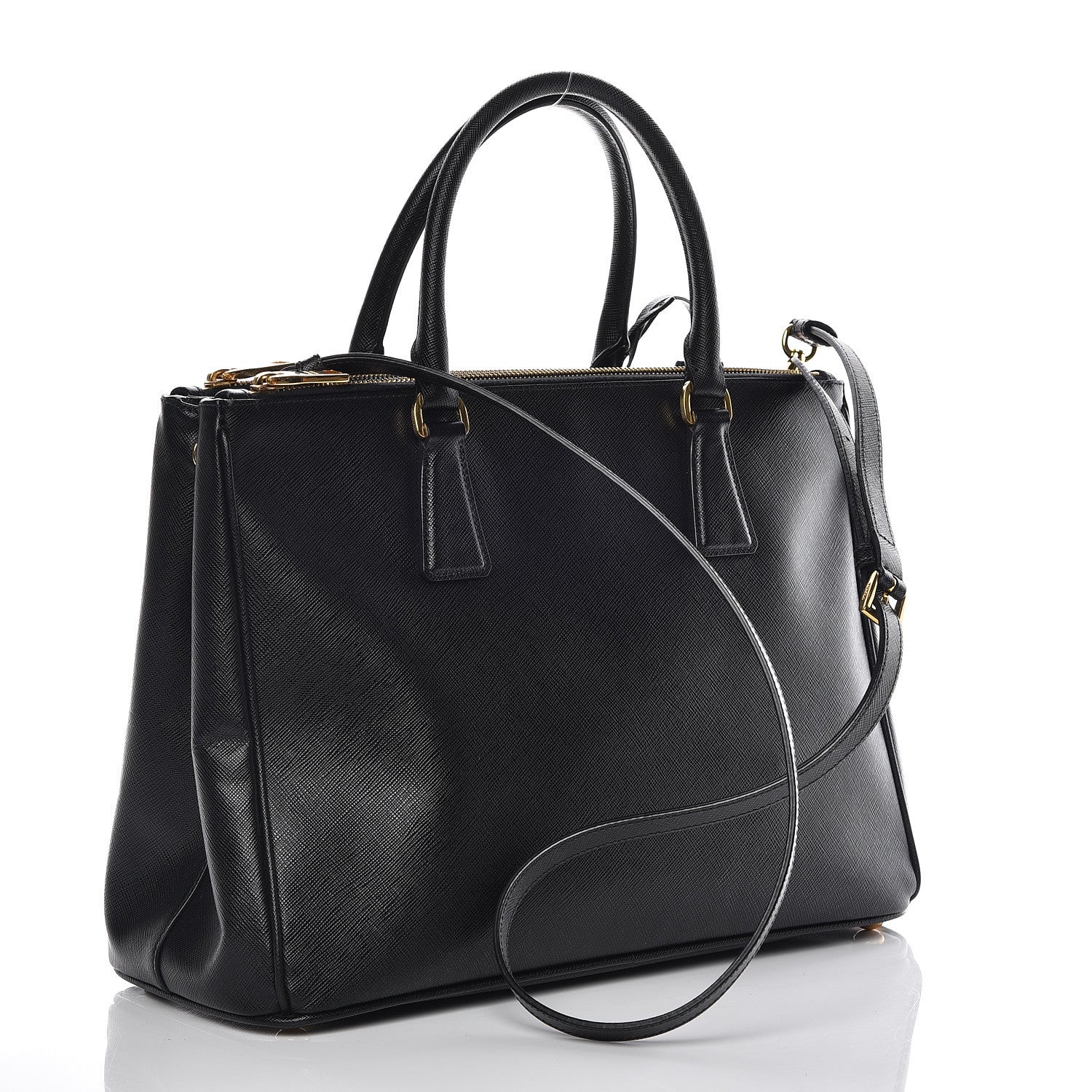 Prada Saffiano Medium Galleria Double Zip Tote Black 3 of 13