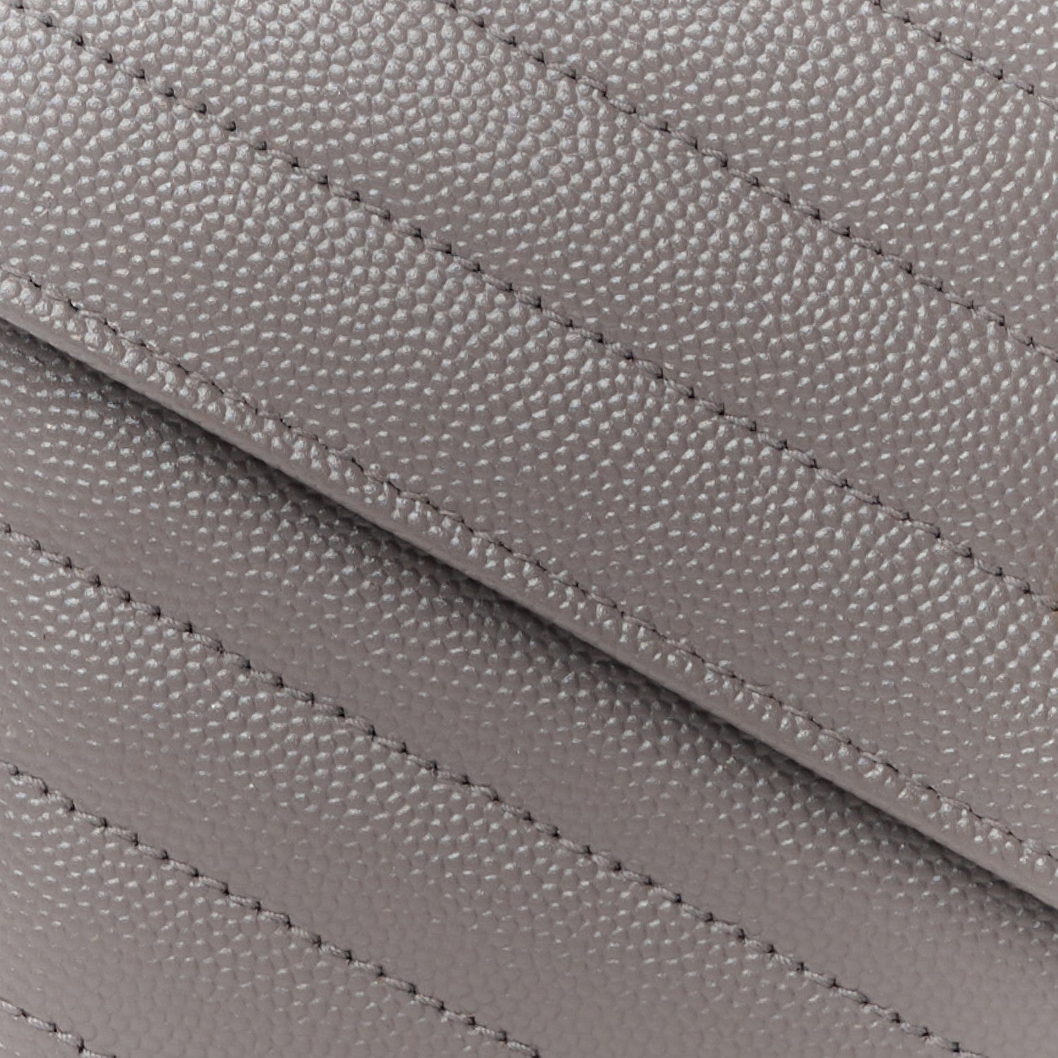 Saint Laurent Grain De Poudre Matelasse Chevron Monogram Flap Wallet Storm 8 of 15