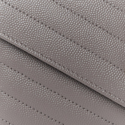 Saint Laurent Grain De Poudre Matelasse Chevron Monogram Flap Wallet Storm 8 of 15