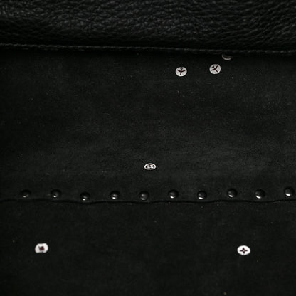 Valentino Garavani Grained Calfskin Onyx Small Rockstud Rolling Tote Black 5 of 9