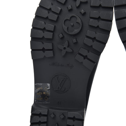Louis Vuitton Rubber Embossed Monogram Drops Flat Half Boots 41 Black 6 of 8