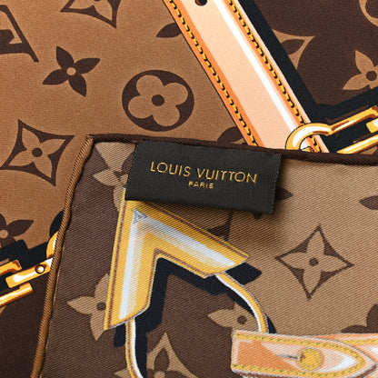 Louis Vuitton Silk Monogram Confidential Square Scarf Brown 2 of 4