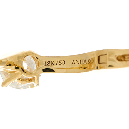 Anita Ko 18K Yellow Gold Diamond Round Center Huggie Earrings 4 of 4