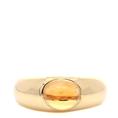 Tiffany 18K Yellow Gold Citrine Cabochon Ring 53 6.25 1 of 7