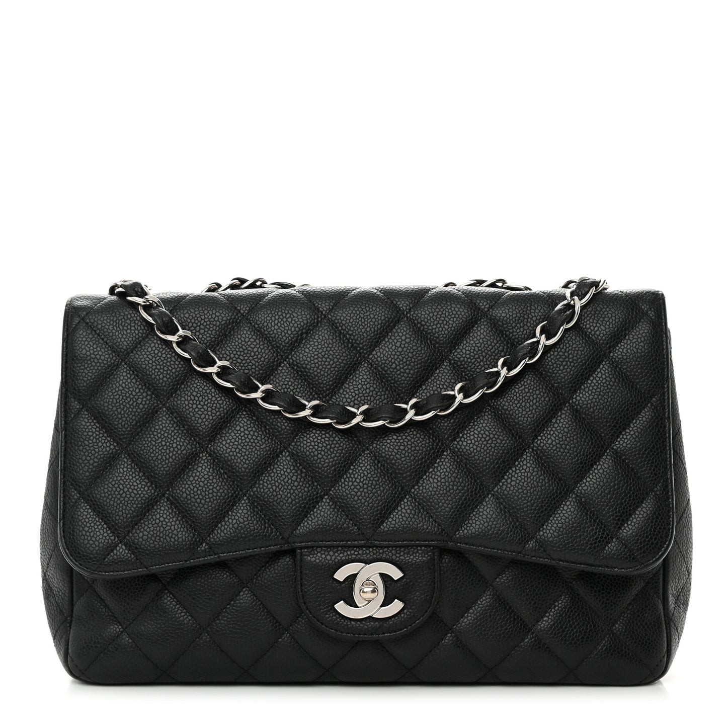 Caviar Quilted Jumbo Single Flap Black