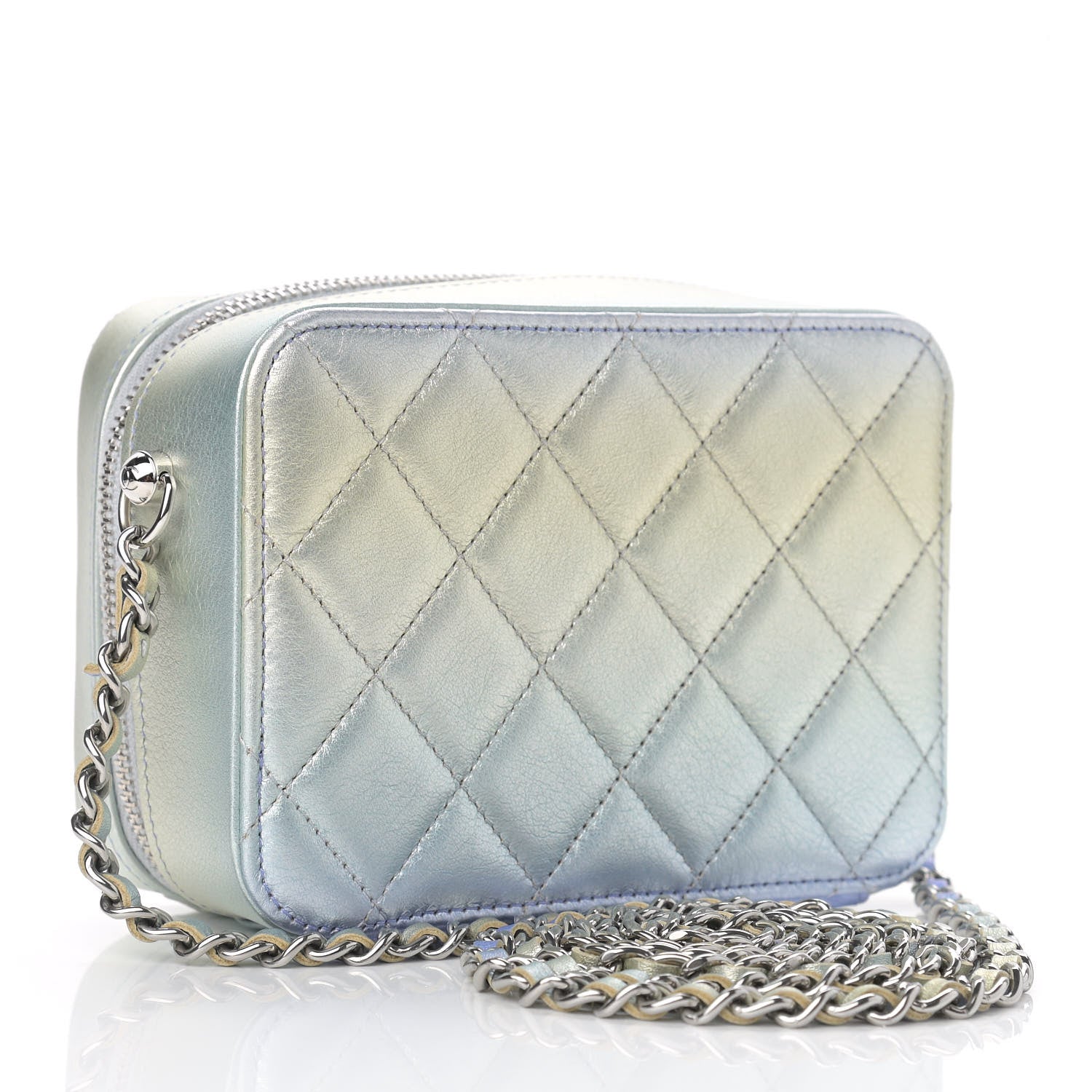 Chanel Metallic Gradient Calfskin Quilted Camera Case Blue Yellow Purple 3 of 11