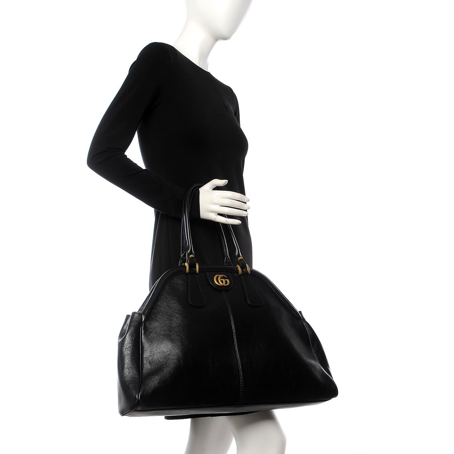 Calfskin Large Re(Belle) Top Handle Bag Black