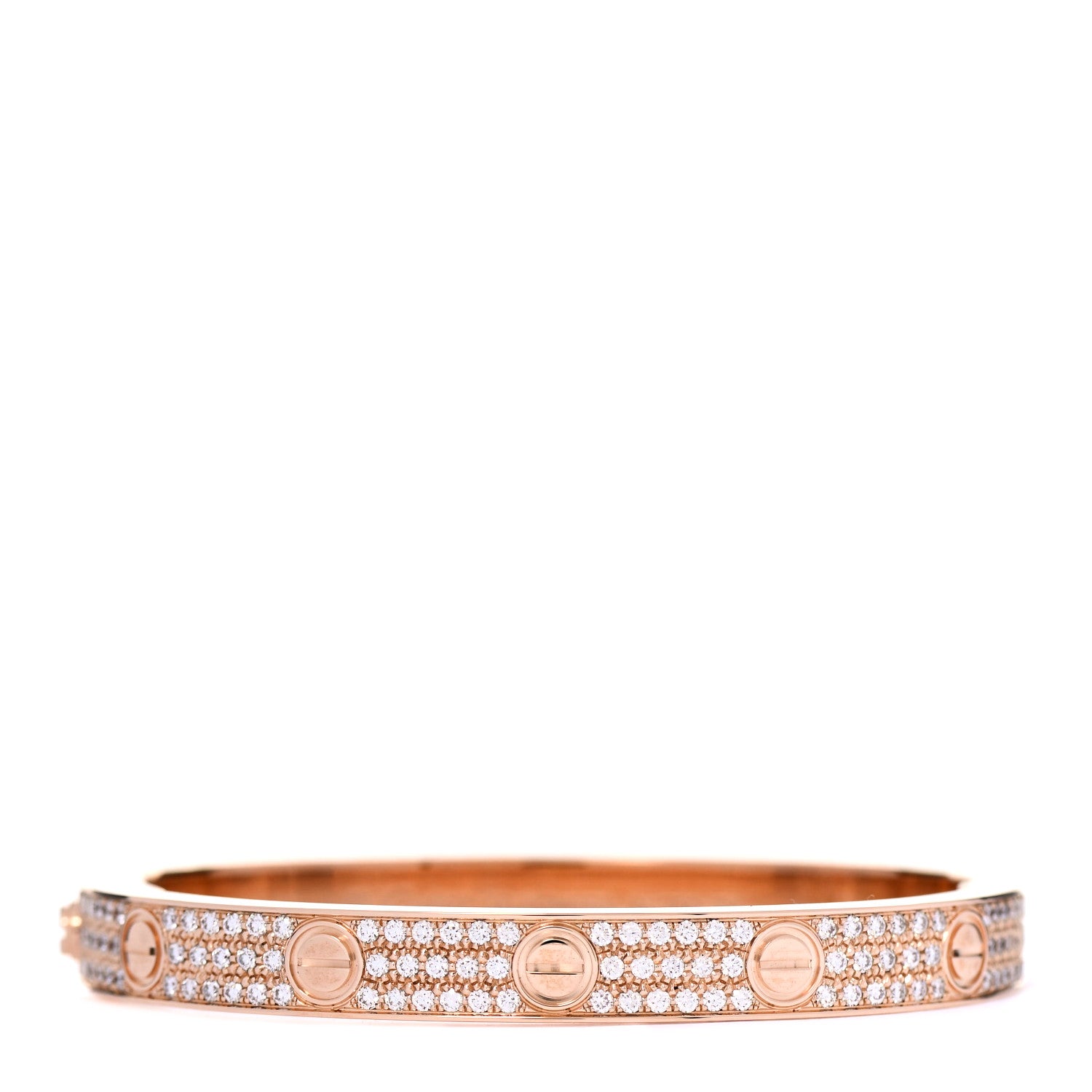 Cartier 18K Pink Gold Diamond LOVE Paved Bracelet 16 1 of 5