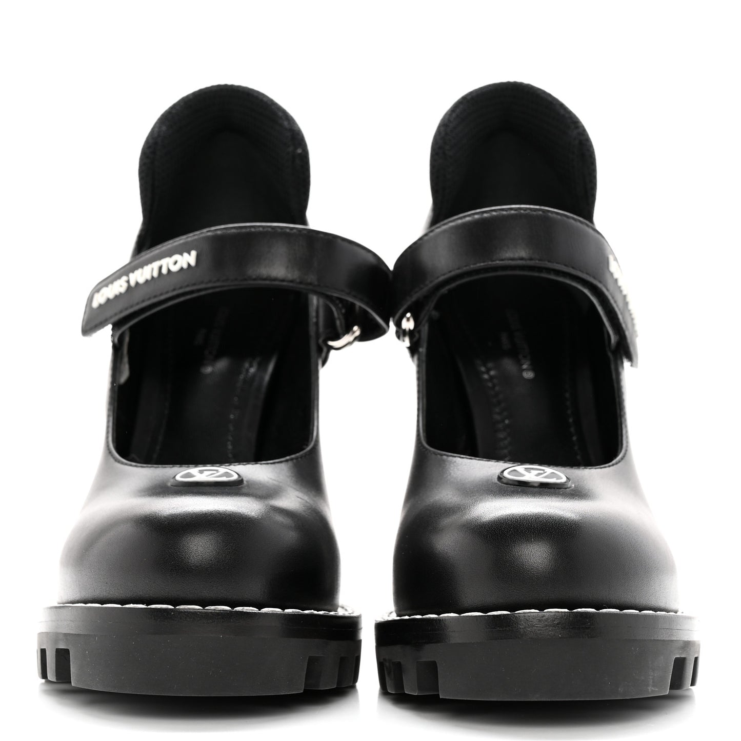 Calfskin Star Trail Ankle Pumps 36 Black