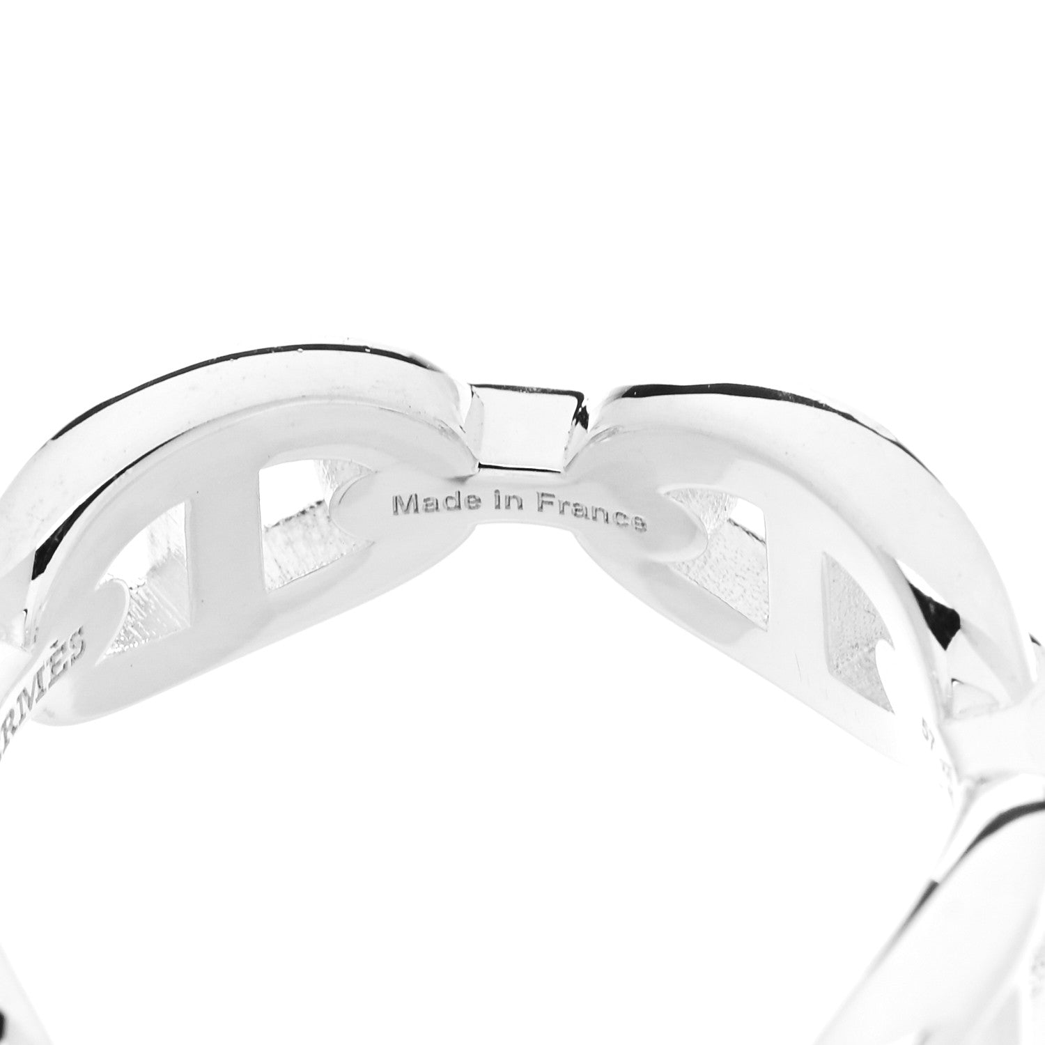 Hermes Sterling Silver PM Chaine d'Ancre Enchainee Band Ring 57 8 5 of 9