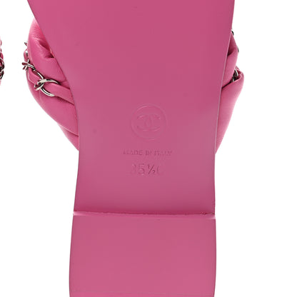 Chanel Lambskin Chain Thong Sandals 35.5 Fuchsia 6 of 9