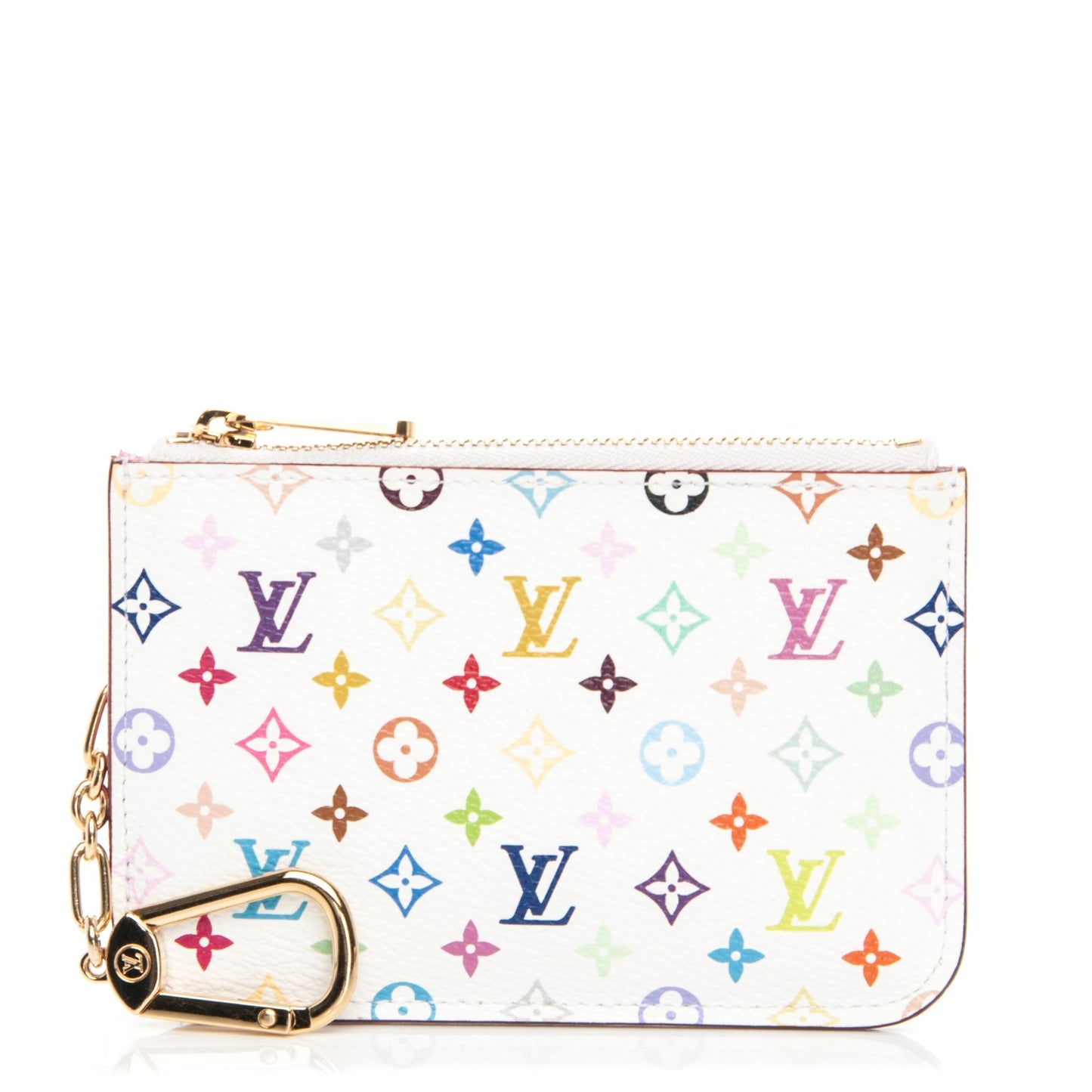 Monogram Multicolor Key Pouch White Litchi