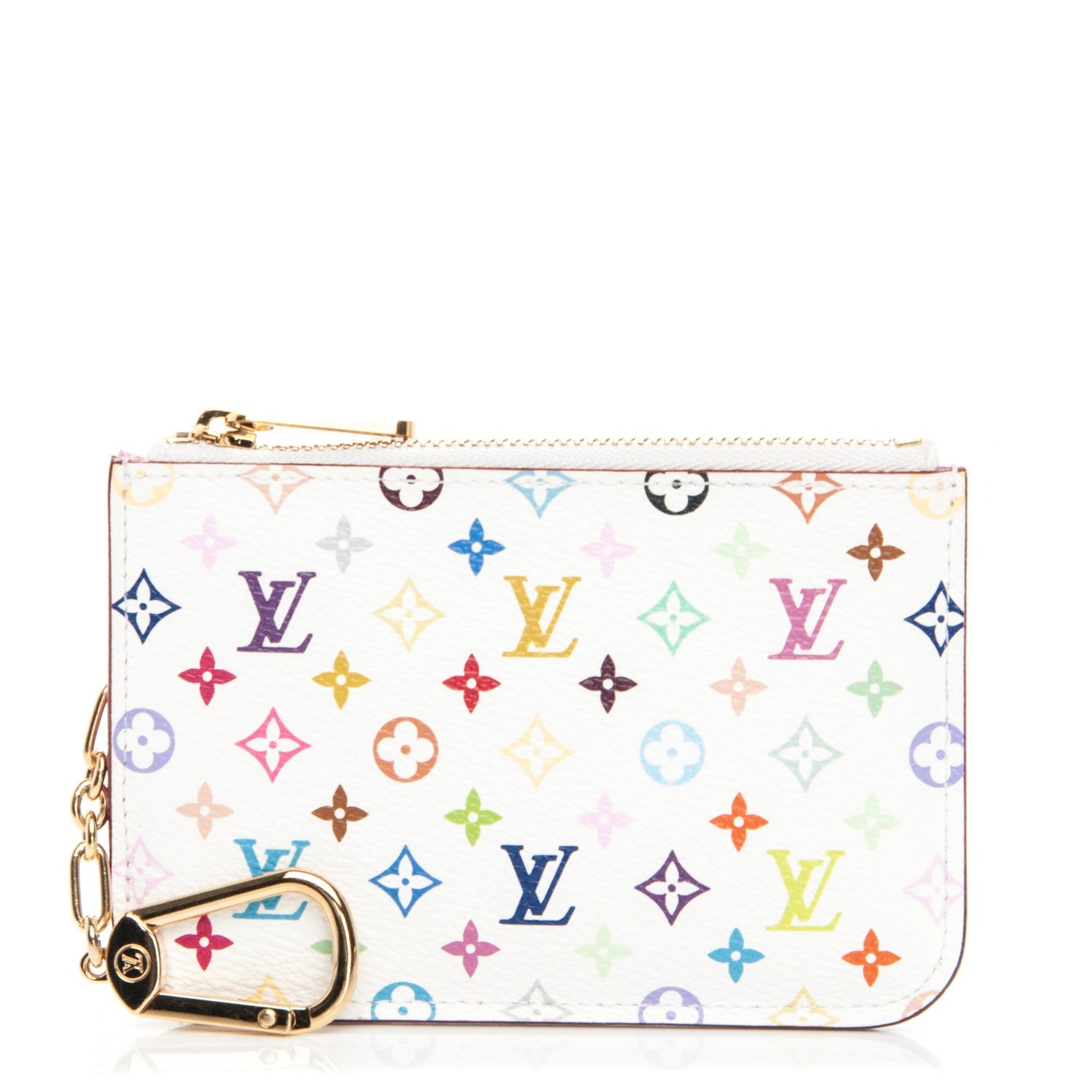 Louis Vuitton Monogram Multicolor Key Pouch White Litchi 1 of 7