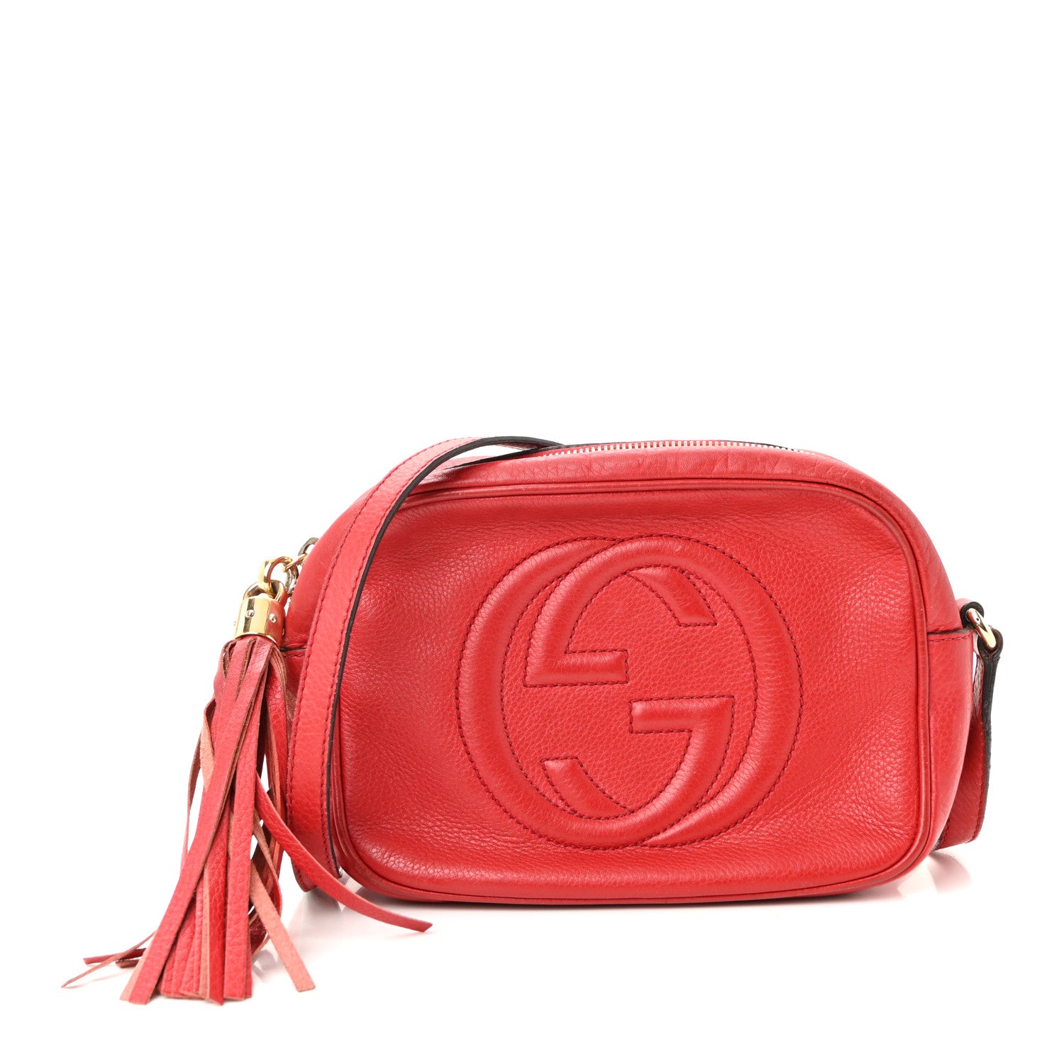Gucci Pebbled Calfskin Small Soho Disco Bag Tabasco Red 1 of 10