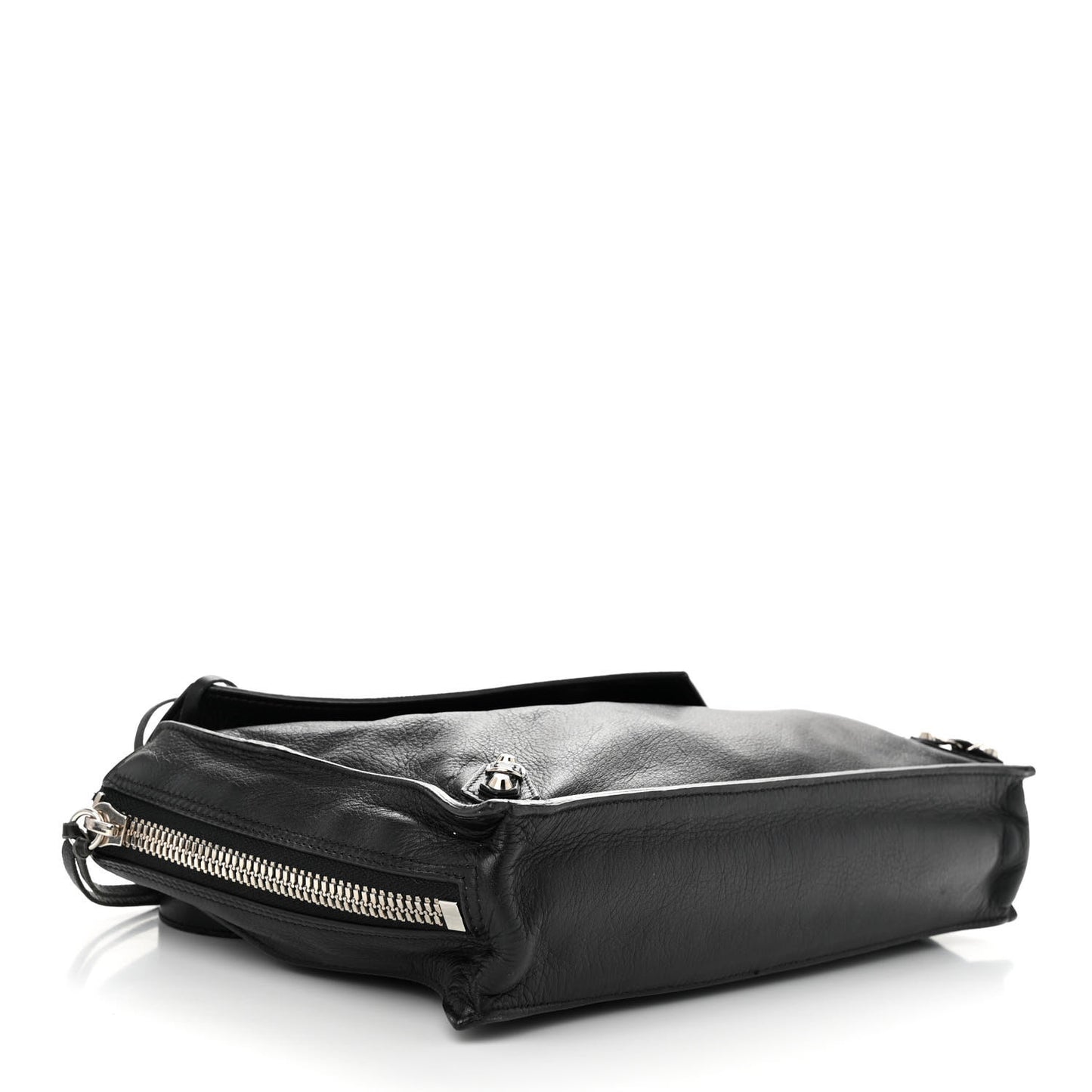 Calfskin Papier Sight Shoulder Bag Black