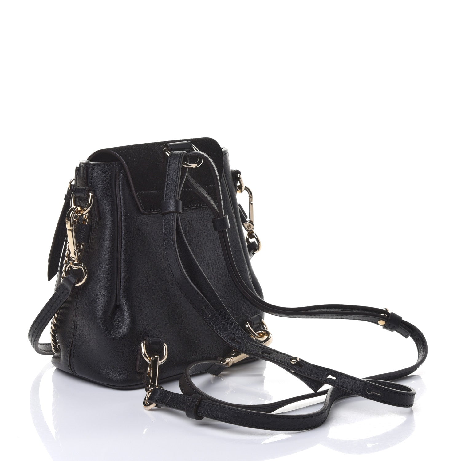 Chloe Suede Calfskin Mini Faye Backpack Black 2 of 5