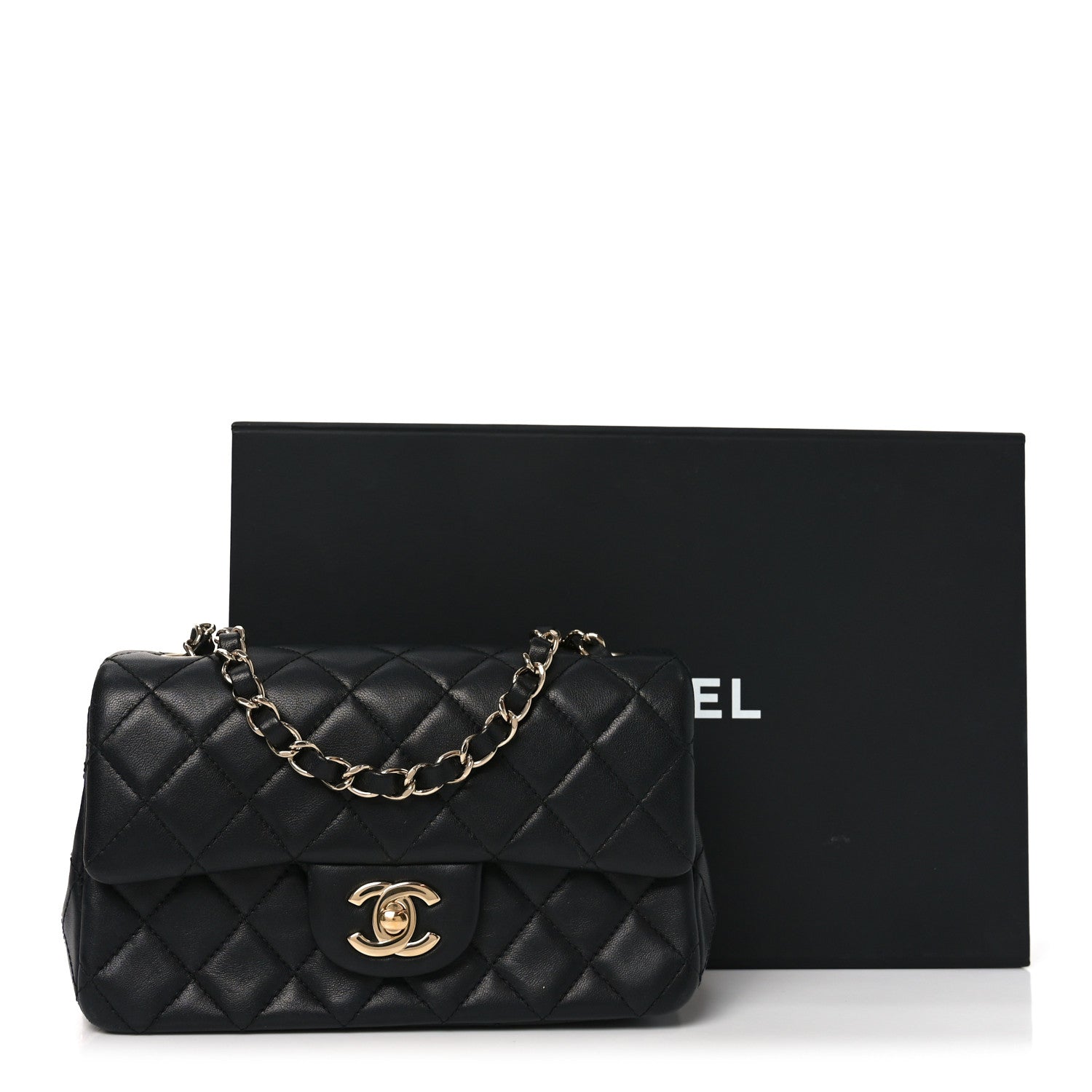 Chanel Lambskin Quilted Mini Rectangular Flap Black 11 of 11