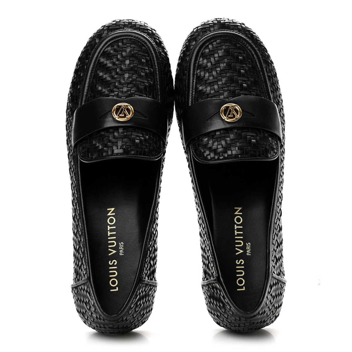 Goatskin Braided Soho Flat Loafer 41 Black
