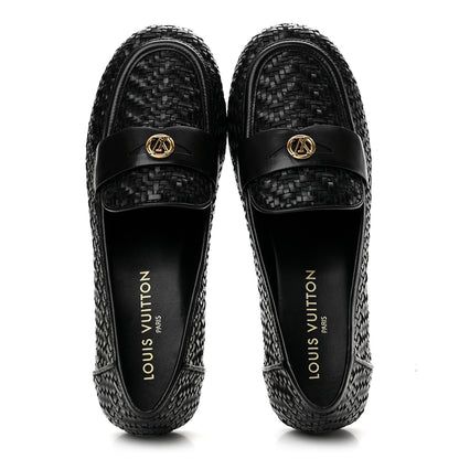 Louis Vuitton Goatskin Braided Soho Flat Loafer 41 Black 2 of 9