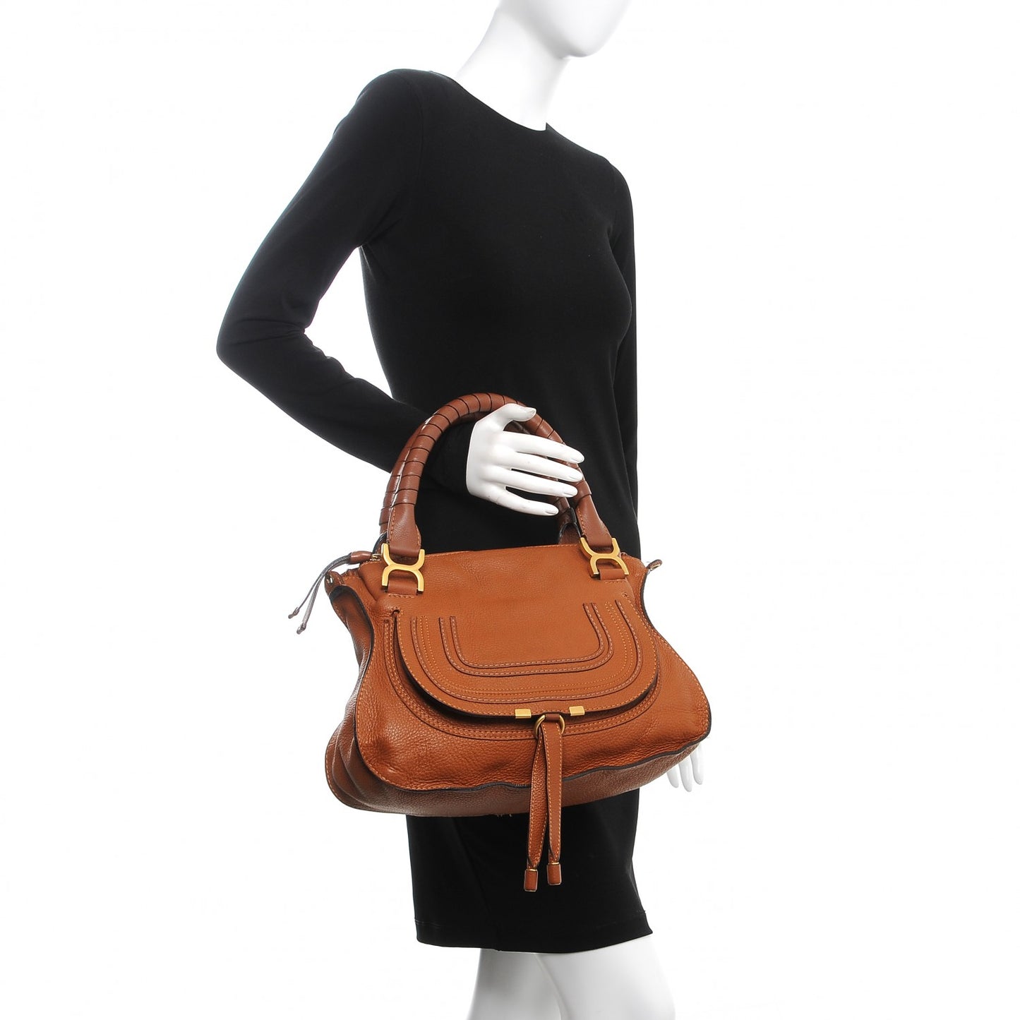 Calfskin Medium Marcie Satchel Tan