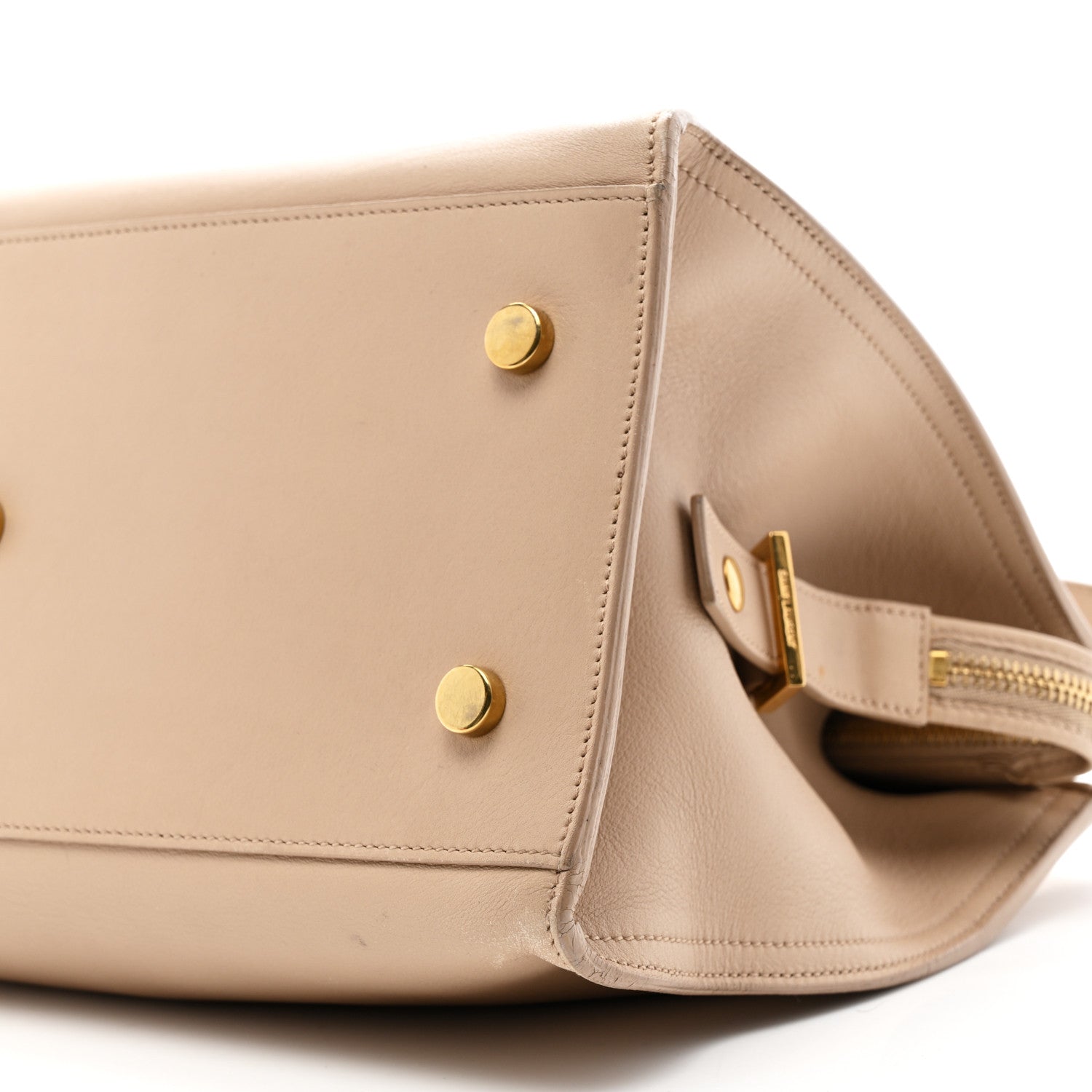 Saint Laurent Smooth Calfskin Small Monogram Cabas Beige 10 of 15