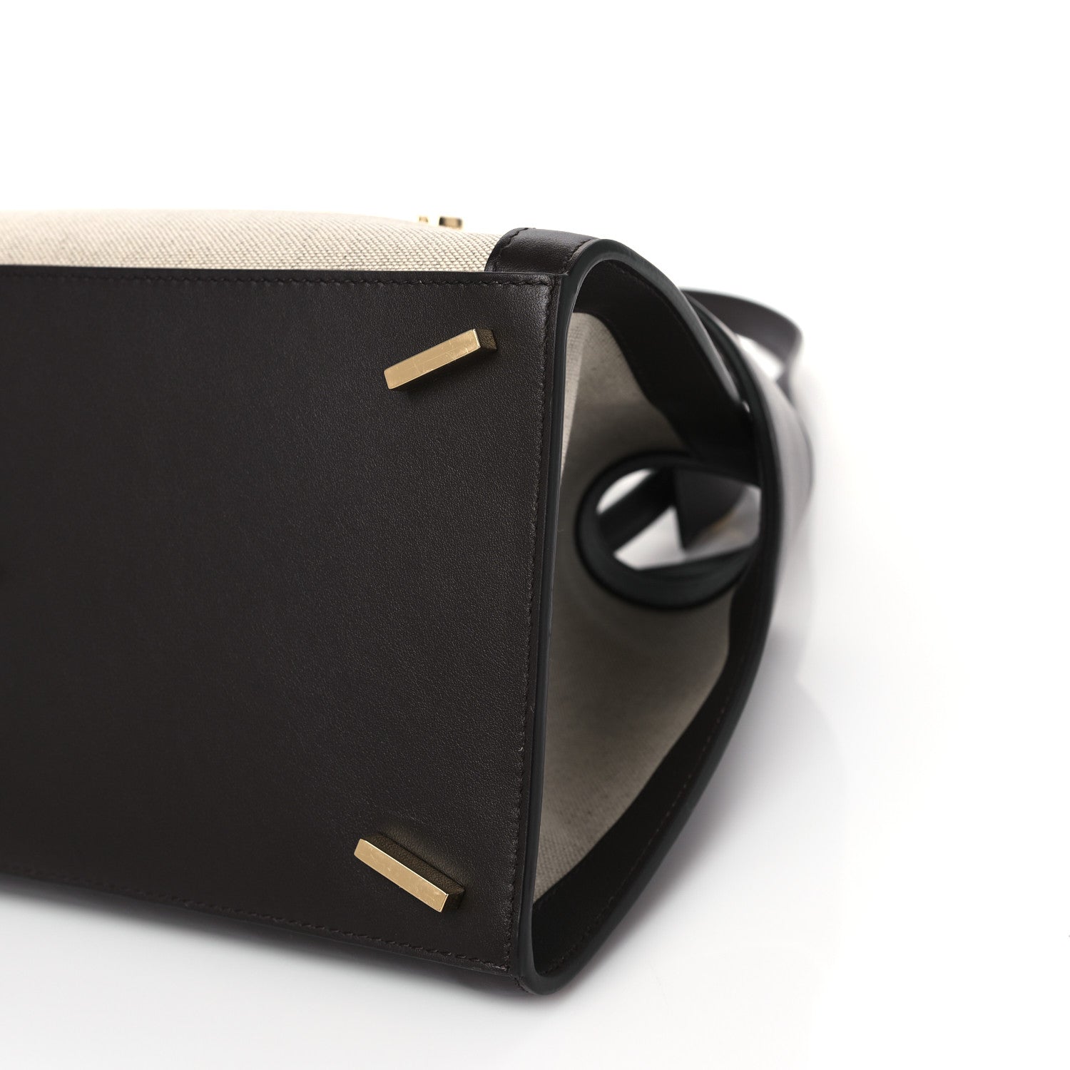 Salvatore Ferragamo Calfskin Canvas Medium Hug Bag Natural Testa Di Moro 8 of 8