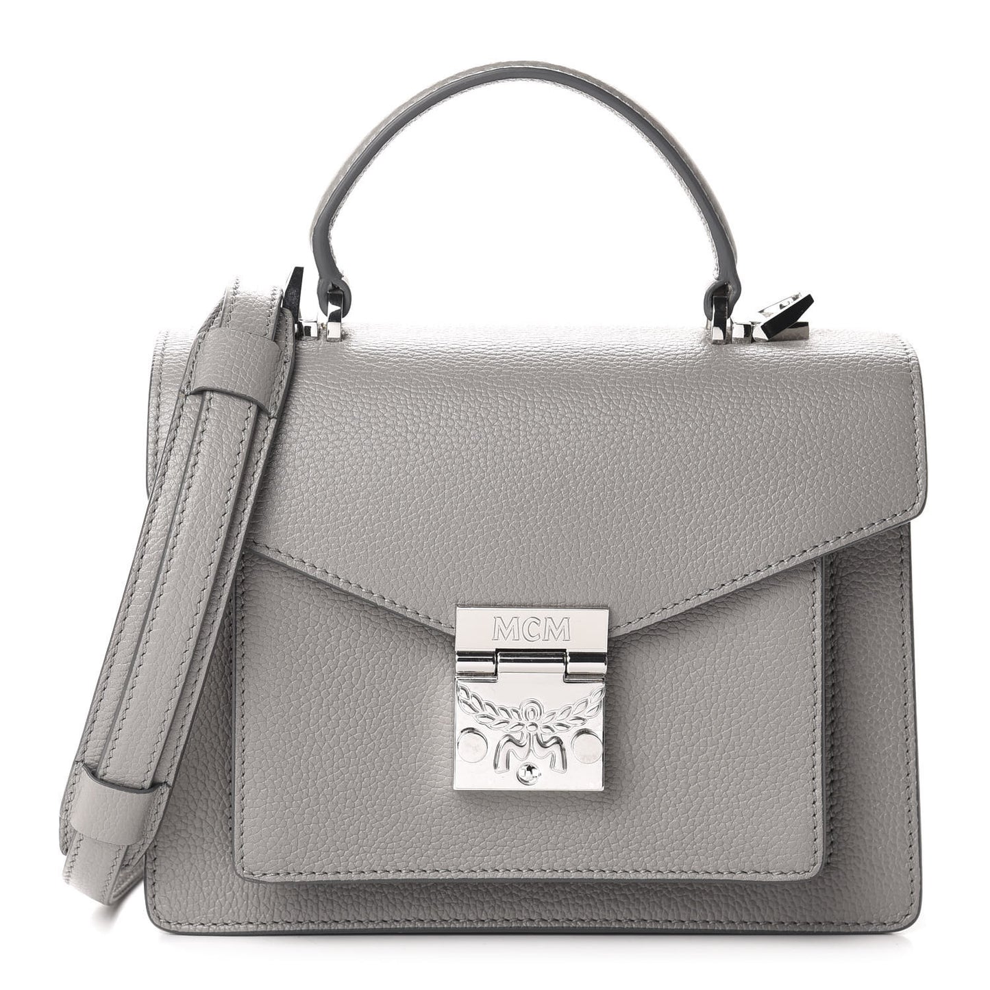 Grained Calfskin Small Patricia Satchel Arch Grey