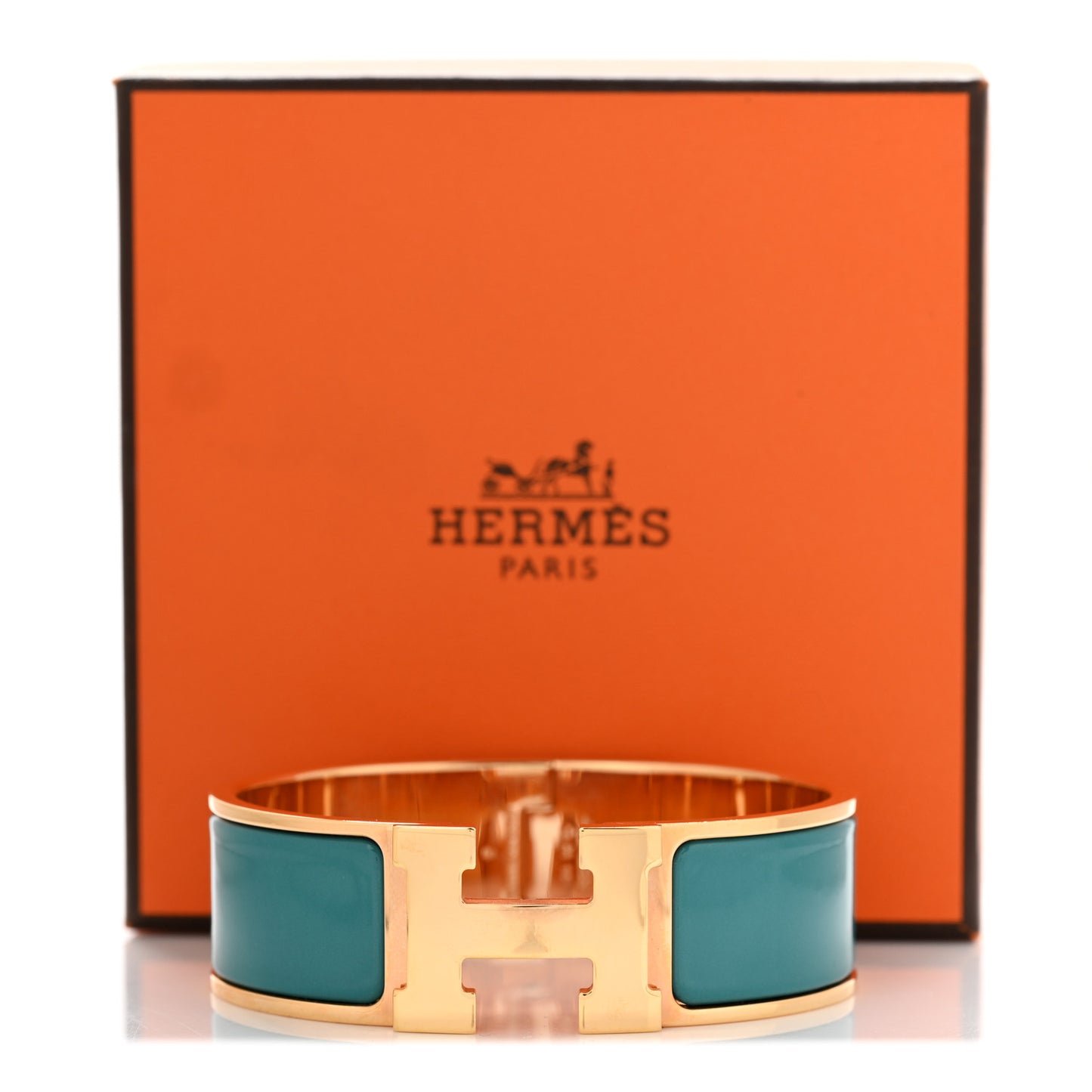 Enamel Wide Clic Clac H Bracelet PM Malachite
