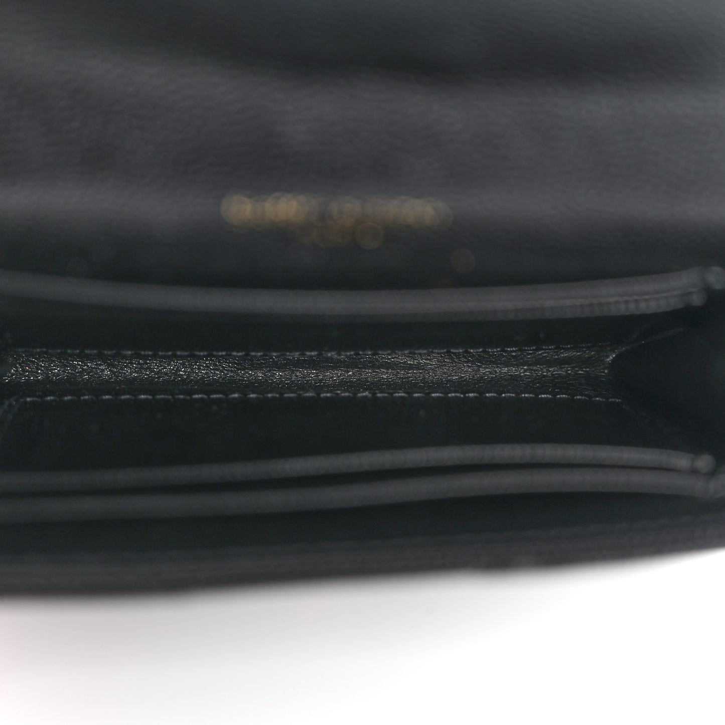 Grain De Poudre Matelasse Chevron Small Monogram Envelope Wallet Black
