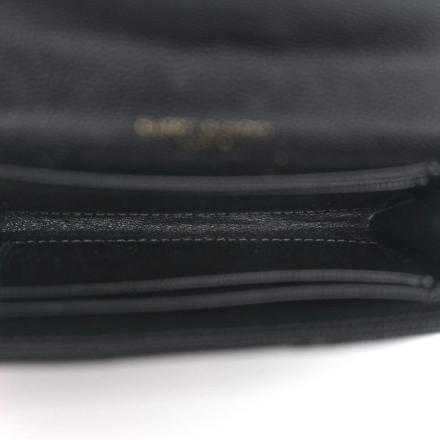 Saint Laurent Grain De Poudre Matelasse Chevron Small Monogram Envelope Wallet Black 5 of 11