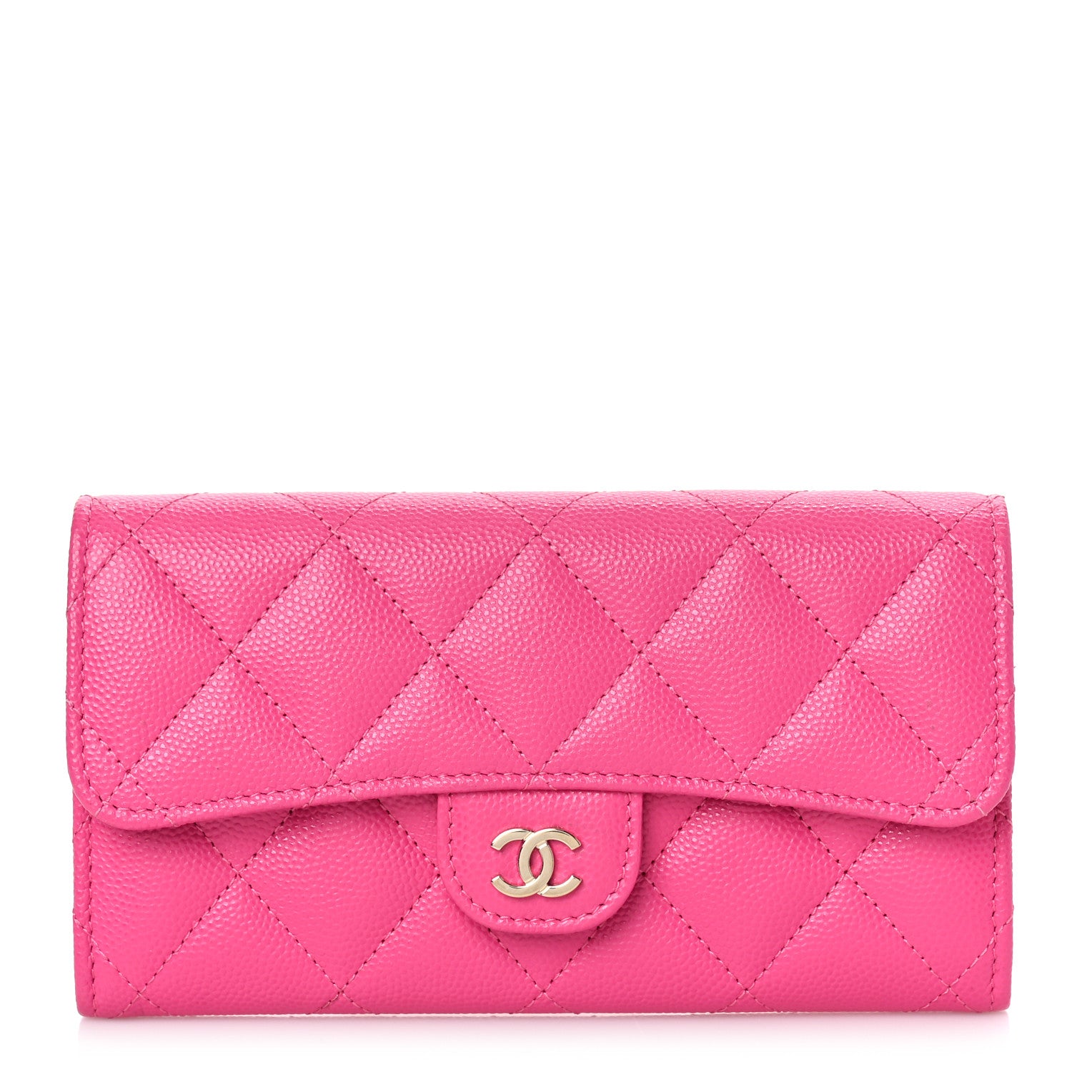 Chanel Caviar Quilted Medium Flap Wallet Dark Pink 1 of 9