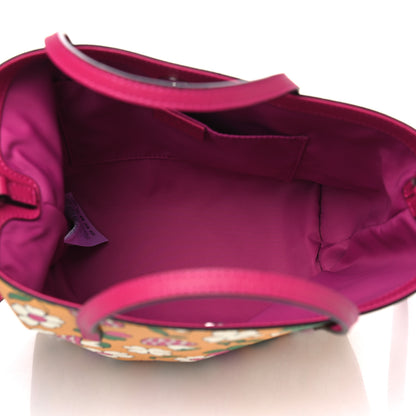 Gucci Canvas Childrens Flower Mushroom Print Tote Pink Yellow 4 of 4