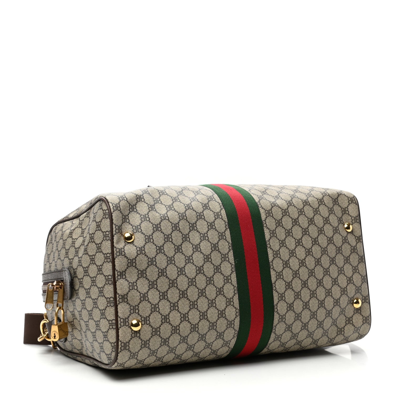 Gucci X BALENCIAGA BB Supreme Monogram Web Medium Ophidia Carry-On Duffle Bag Beige New Acero 3 of 6