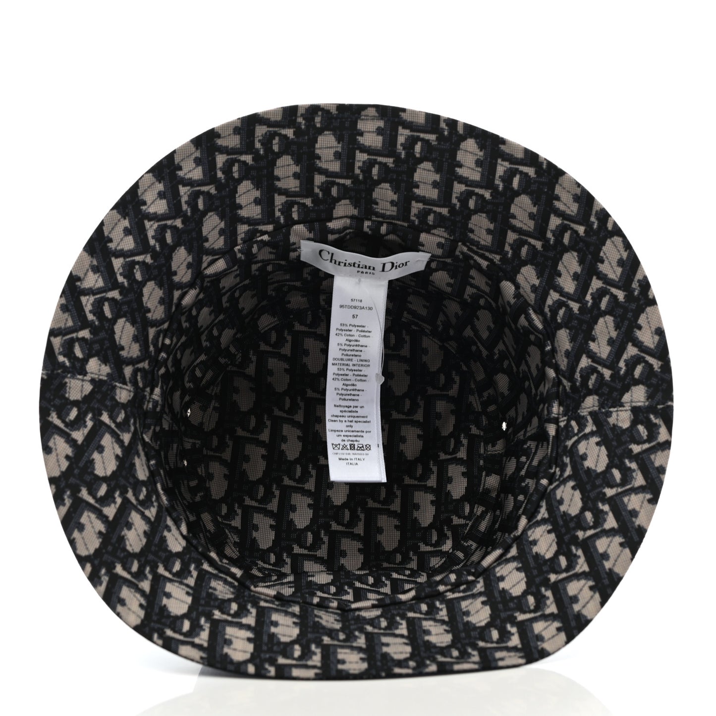 Polyester Cotton Oblique Teddy-D Brim Bucket Hat 57 Black