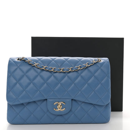 Chanel Caviar Quilted Jumbo Double Flap Blue 11 of 11