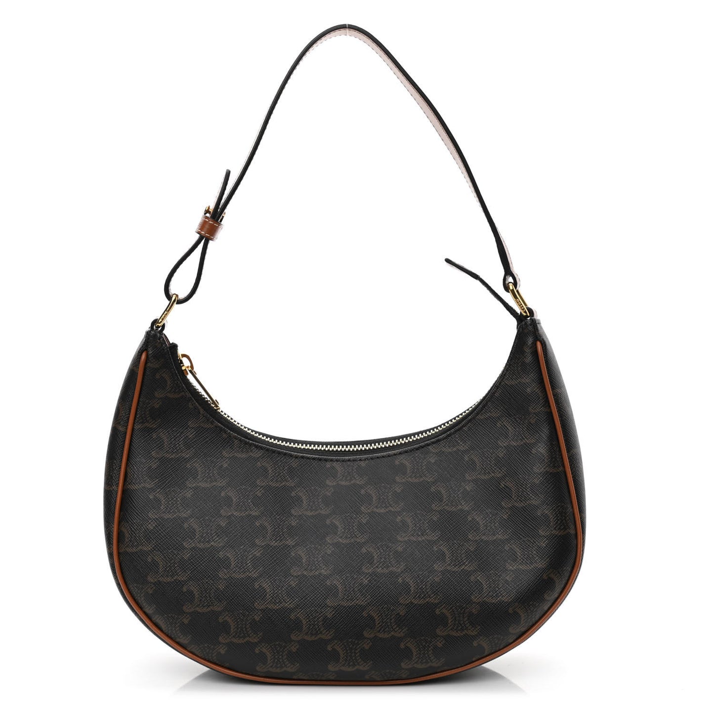 Triomphe Canvas Calfskin Ava Shoulder Bag Tan
