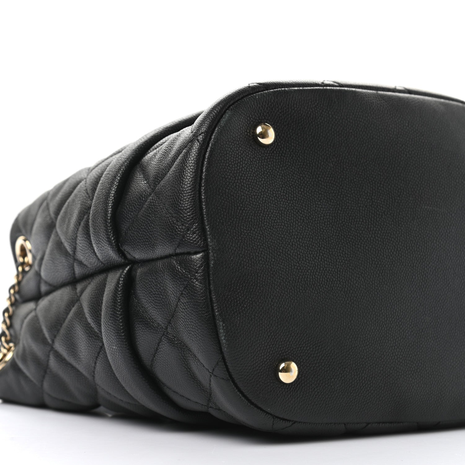 Chanel Caviar Quilted Rolled Up Bucket Drawstring Bag Black 7 of 10