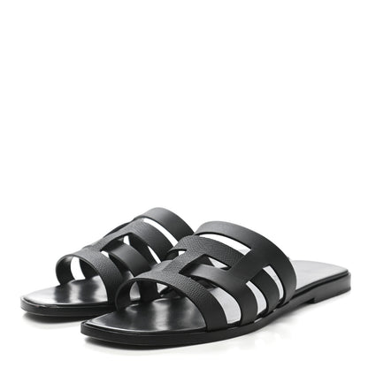Hermes Calfskin Amore Sandals 38 Black 3 of 11