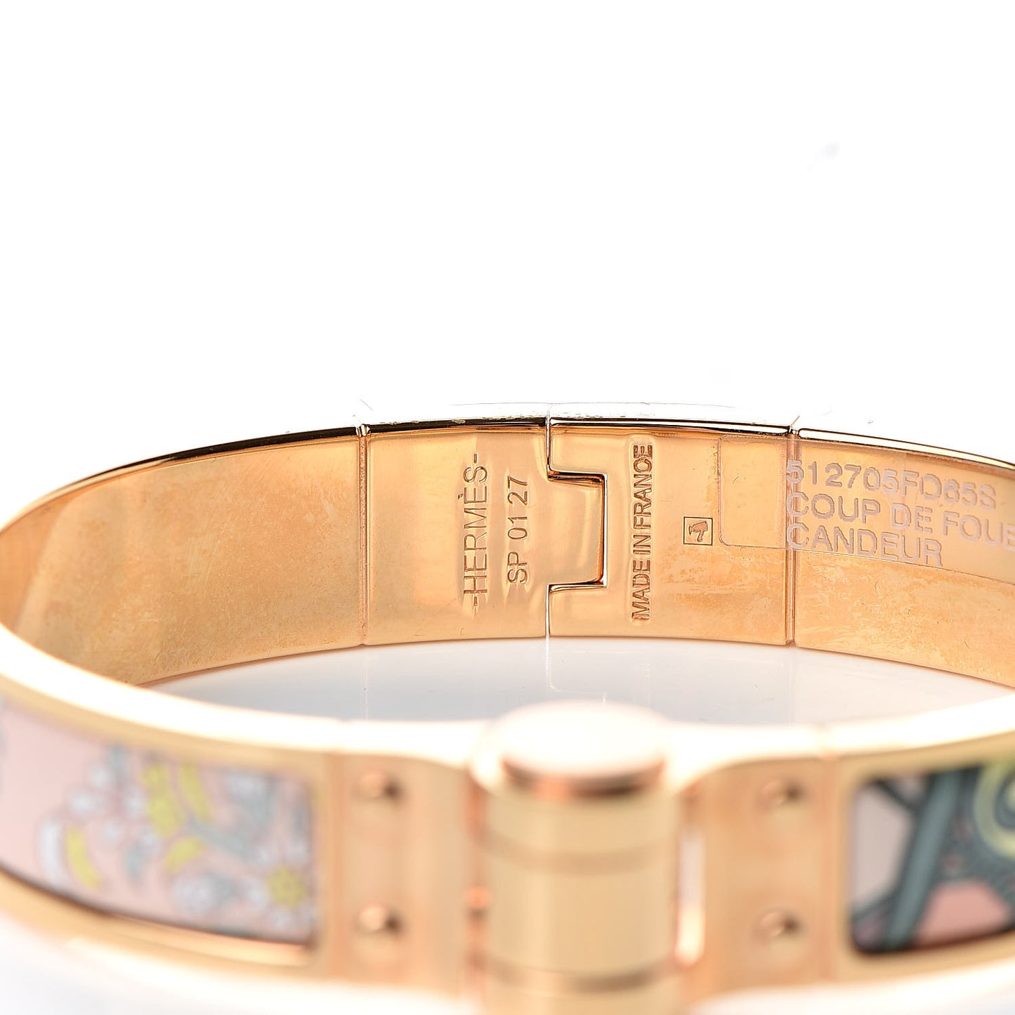 Enamel Printed Narrow Coup De Fouet Au Bloc Hinged Bracelet S Candeur