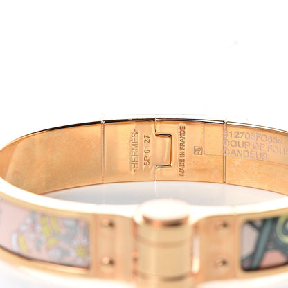 Hermes Enamel Printed Narrow Coup De Fouet Au Bloc Hinged Bracelet S Candeur 4 of 6