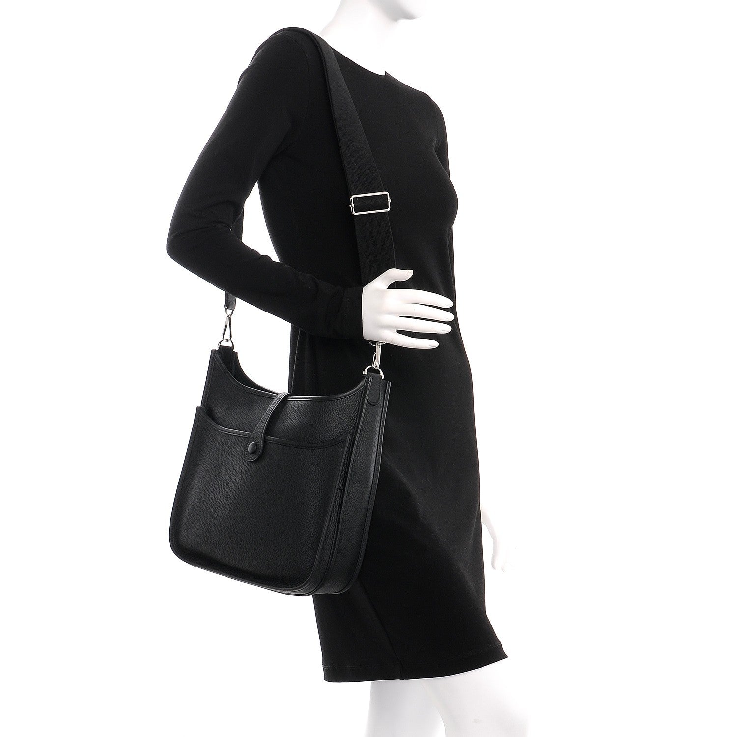 Hermes Taurillon Clemence Evelyne III PM Black 2 of 8