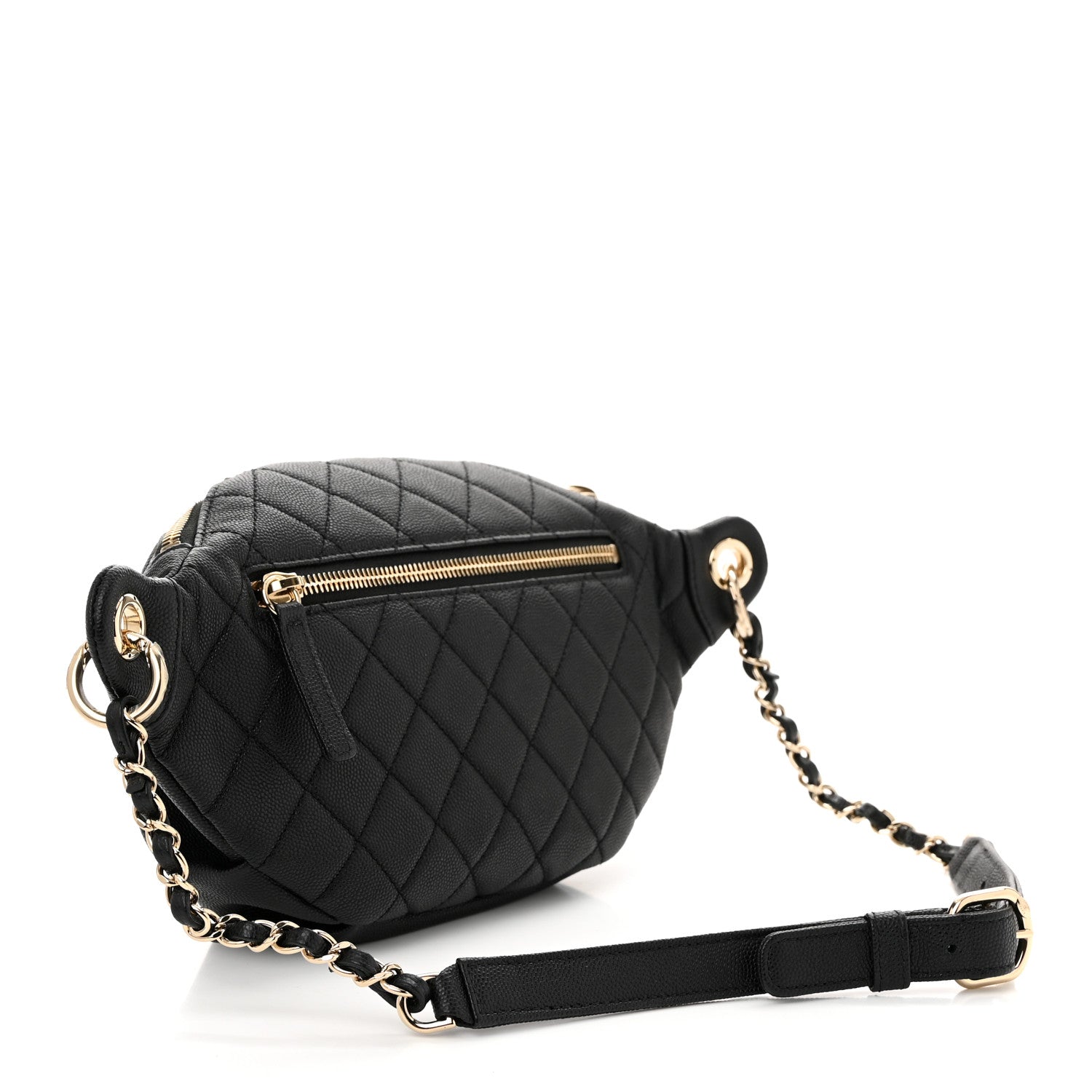 Chanel Caviar Quilted Filigree Waist Bag Black 3 of 10