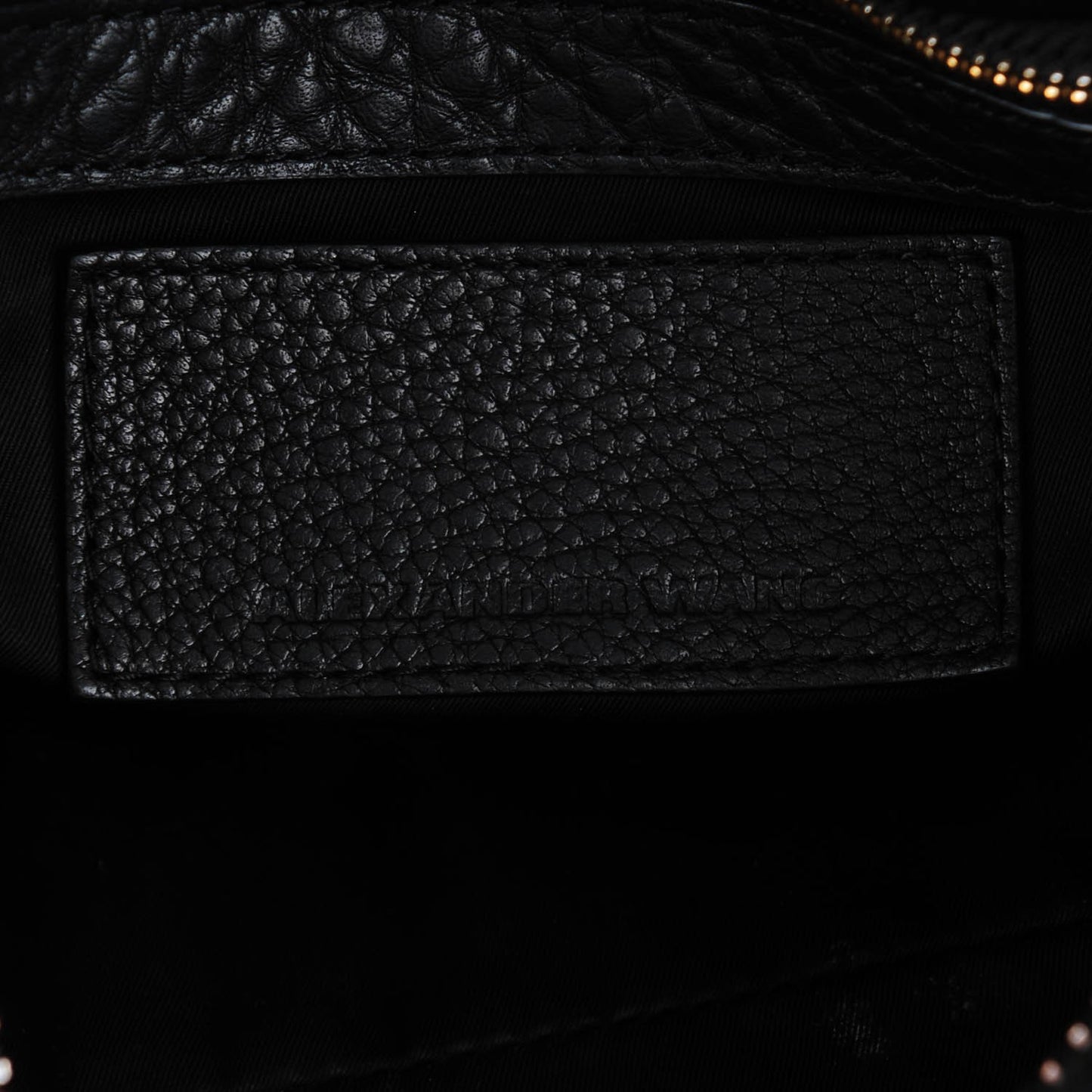 Pebbled Lambskin Rocco Black Pale Gold Hardware
