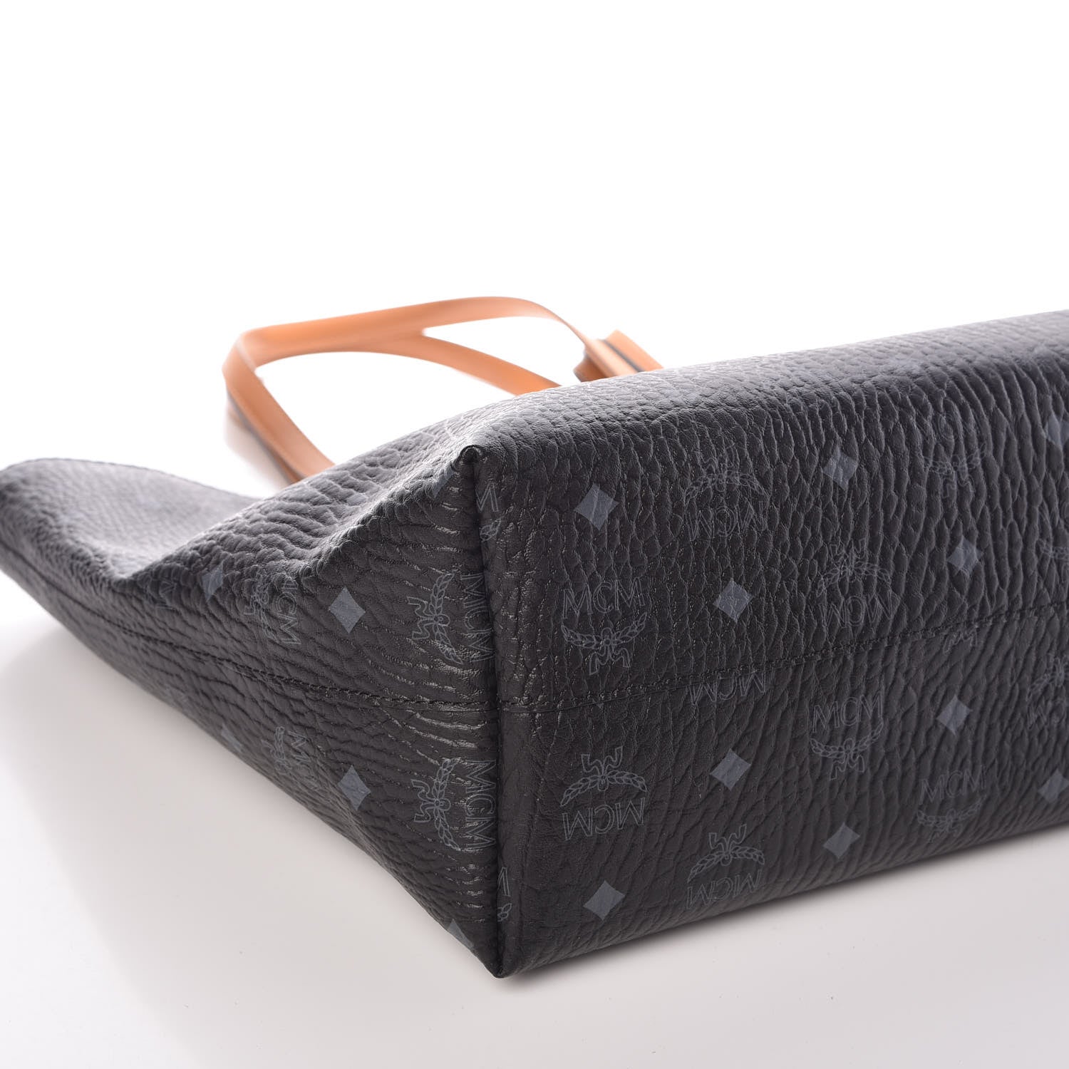 MCM Visetos Medium Anya Shopper Tote Black 9 of 10