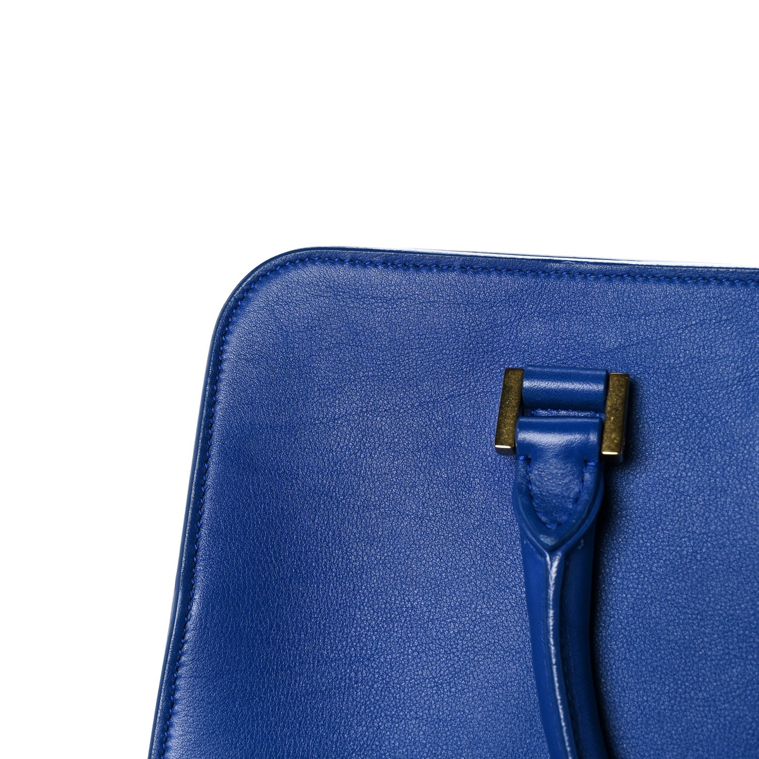Saint Laurent Calfskin Small Monogram Cabas Blue Majorelle 14 of 15